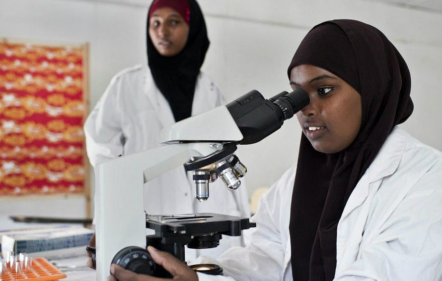 Students and Microscope 2