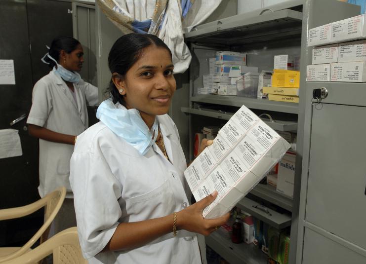 Nurses dispense drugs