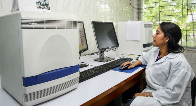 Dr. Mahbuba Jamil in the National Polio and Measles laboratory