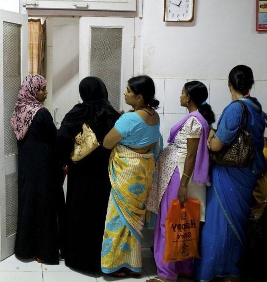 queue of pregnant women