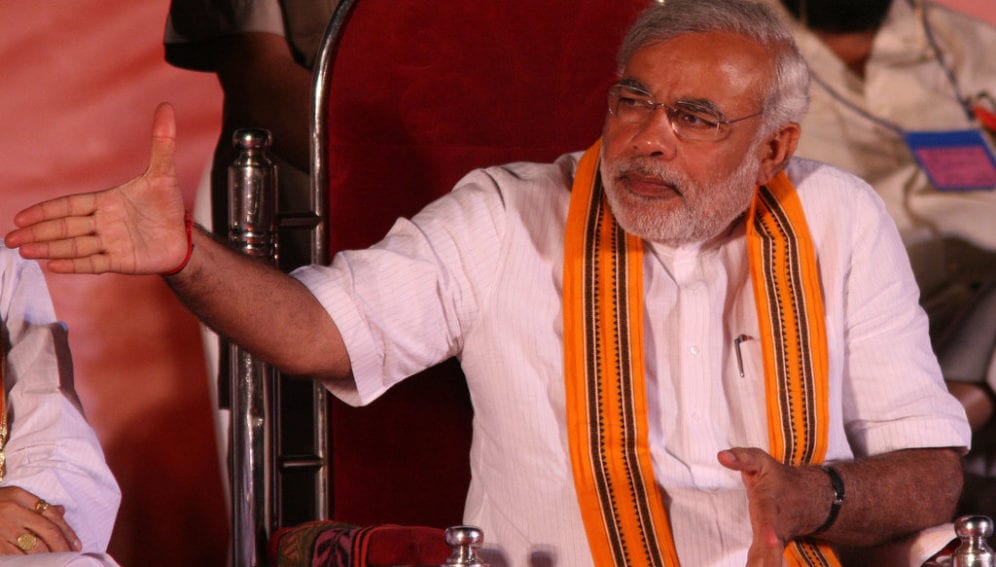 Narendra Modi, the chief minister of Gujarat state