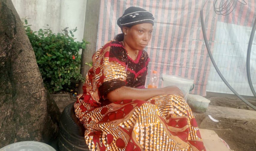 Shopkeeper Victoria Anyaoha, pictured in Victoria Island, Lagos. She says she has to buy her water from a private company. Credit: Alfred Olufemi