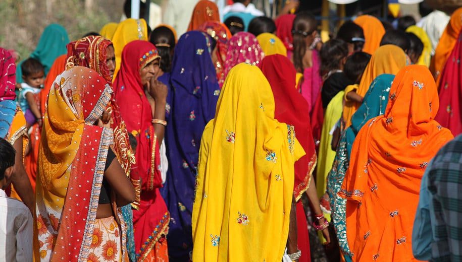 A group of Indian women in sari