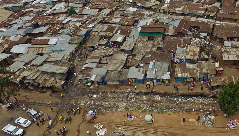 Aerial view of a section of Kibra slum in Nairobi. Health charities say the drug isn’t reaching the poorest people in informal settlements.