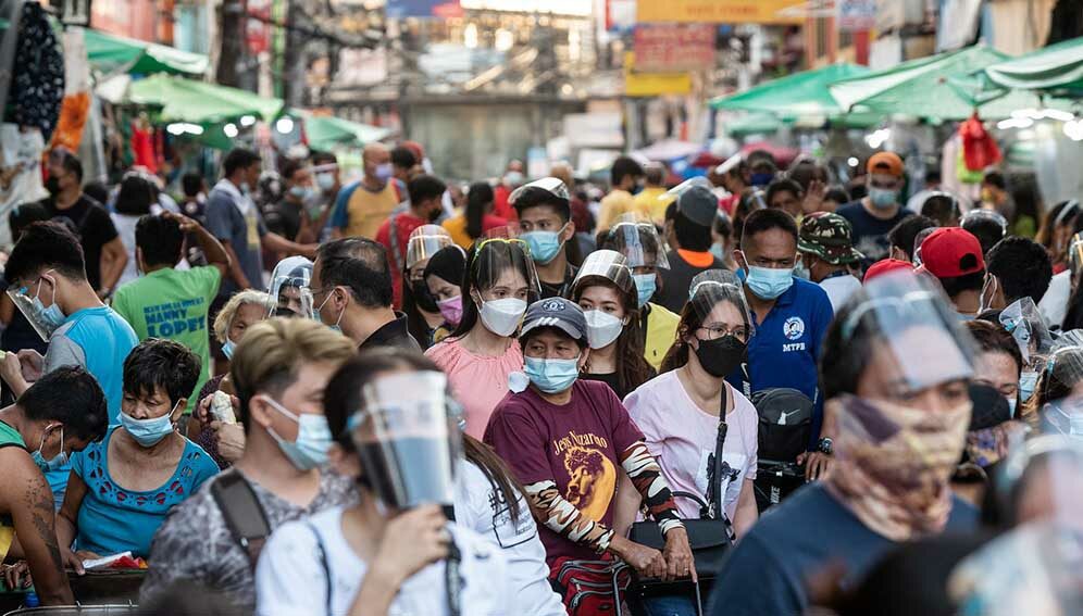 masked people in