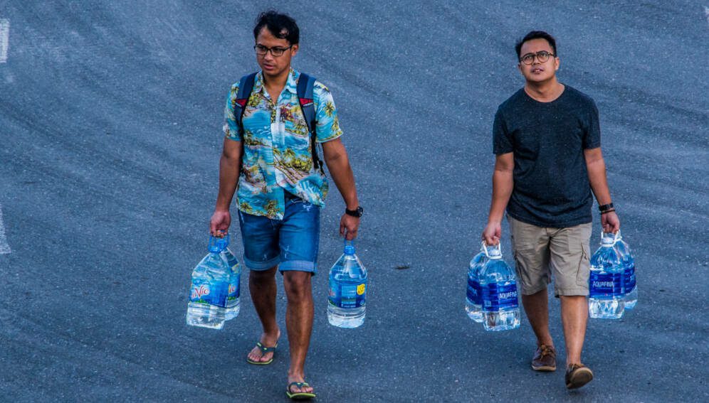 plastic water bottles